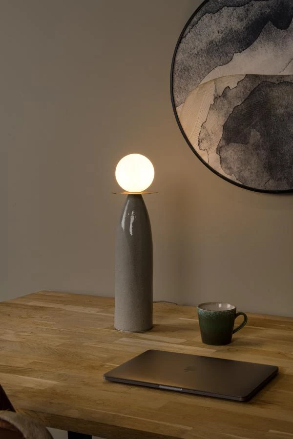 Lucide FIGARO - Lampe de table - Ø 12 cm - 1xG9 - Gris - ambiance 1